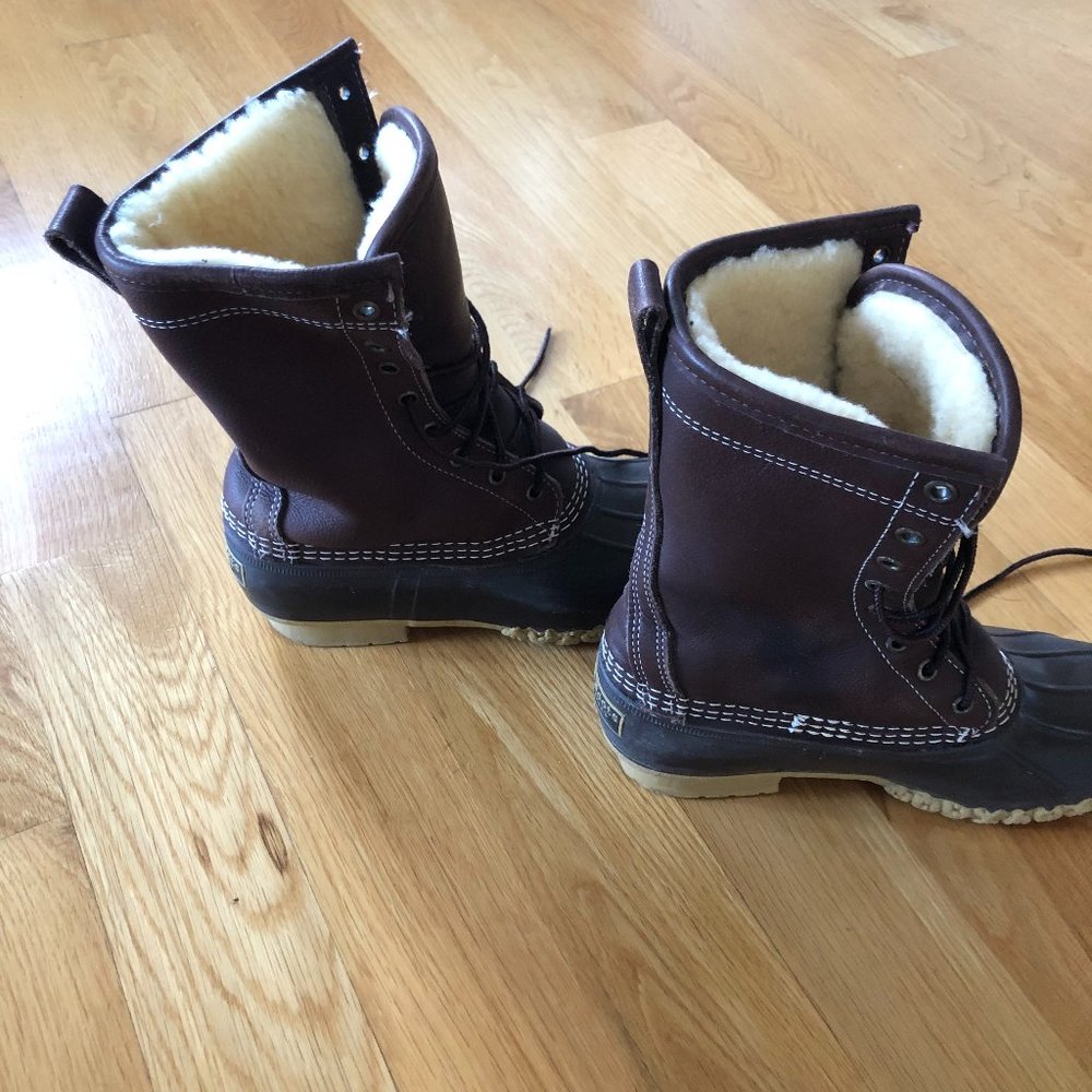 Women's LL Bean Boots, 10" Shearling-Lined - Brown